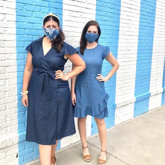 🆕 Draper James Chambray Face Mask - Picture 5 of 7